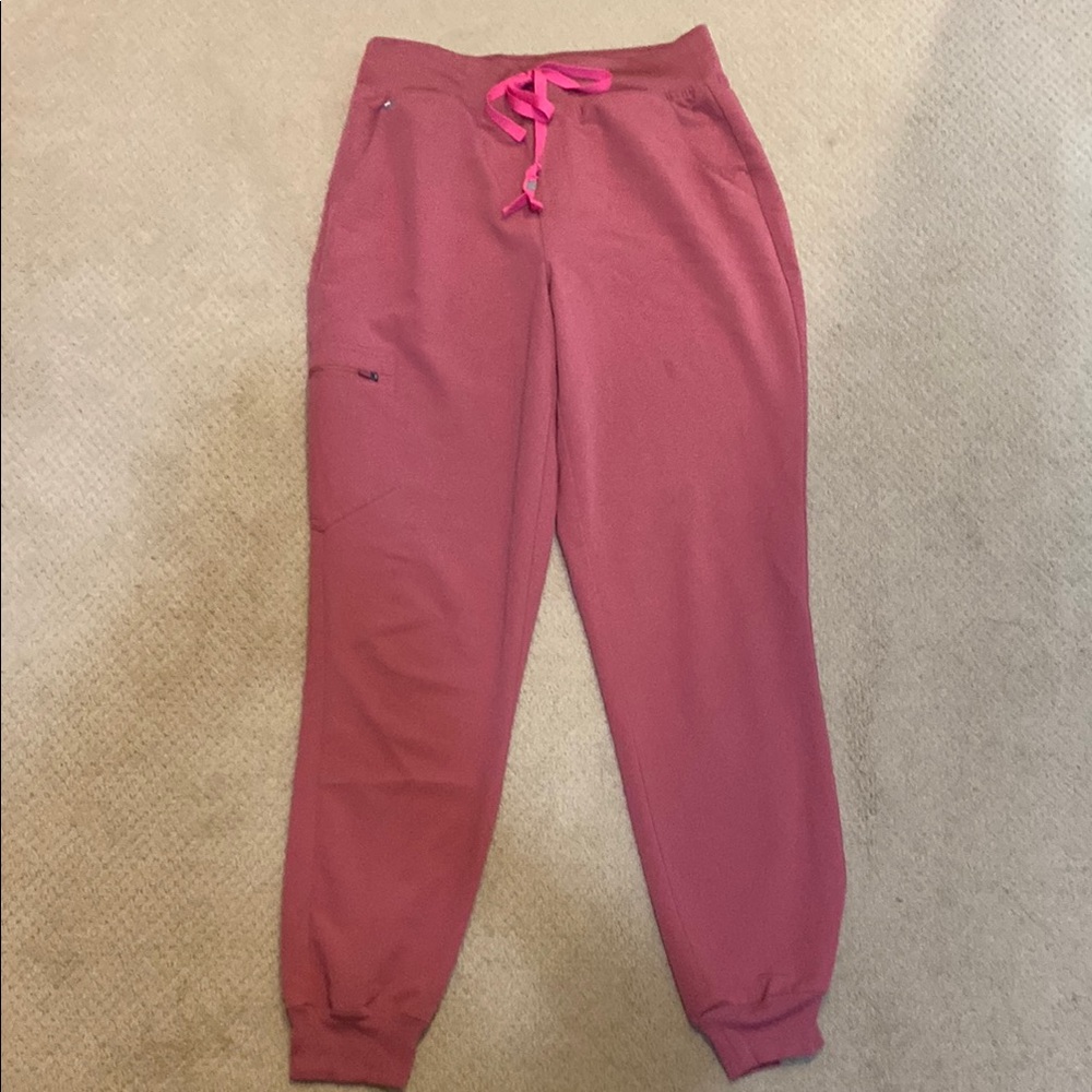 Figs medium tall special edition, breast, cancer awareness, scrub bottom